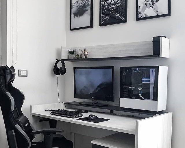 dàn pc gaming đẹp tường trắng